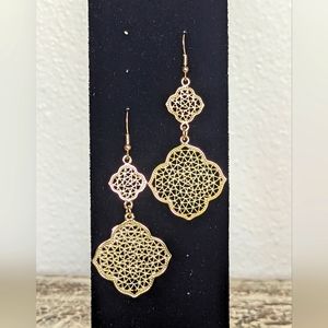 Park Lane "Moana" Gold Tone Filigree Dangle Earrings
